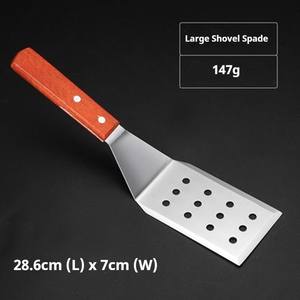 Espátula Profesional <span class=keywords><strong>de</strong></span> Acero Inoxidable para Teppanyaki con Mango <span class=keywords><strong>de</strong></span> Madera, para Plancha, Parrilla, Bistec, <span class=keywords><strong>Pizza</strong></span> y Herramientas para Cocinar Panqueques - Product Image 1