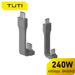 Cavo Dati USB 4.0 <span class=keywords><strong>TUTI</strong></span> ad Alta Velocità 240W 5A Ricarica Rapida 57mm TPE 40Gbps 8k60HZ Filo Piatto Angolo 90 Gradi Corto per Telefono - Product Image 2
