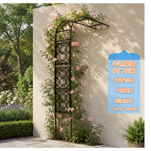 Arche de treillis en fer avec motif en losange pour plantes grimpantes de jardin extérieur – Support durable - Product Image 5