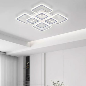 โคมไฟเพดานเหล็กสไตล์ยุโรปแบบทันสมัยฝาครอบอะคริลิคติดตั้งอลูมิเนียมทรงสี่เหลี่ยม - Product Image 1