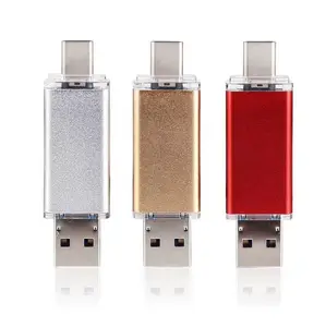 Bulk Cheap USB 3.1 Type-C USB Flash Drives 2in1 Metal OTG USB Stick for Mobile Phone