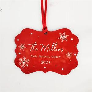 Ornement de panneau dur vierge de sublimation <span class=keywords><strong>Benelux</strong></span> forme rectangulaire fantaisie ébauches de sublimation en MDF ornements de Noël en bois - Product Image 5