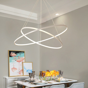 New design bianco moderno lampadario anello di illuminazione a LED luce di soffitto per sala da pranzo lampade di - Product Image 6