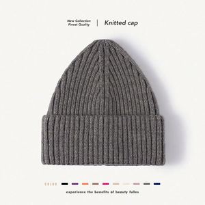 Gorro de Lana Personalizado, Estilo Otoño Invierno, para Mujer, Color Negro, Tejido Grueso y Cálido, Venta al Por Mayor - Product Image 1