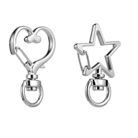 Pièces de porte-clés en métal pour bricolage, fermoir de homard rotatif et boucles en forme de cœur, fermetures de bijoux de remplacement pour porte-clés, 20 pièces