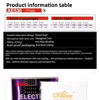 Alice Electric Guitar Strings AE536 SL/XL/L Multi-Layer Nano Coating Nickel-Plated Wound Steel String Set