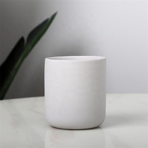 Pot de bougie <span class=keywords><strong>en</strong></span> céramique pour décoration de la maison, cylindre, logo personnalisé, mat, couleur unique, vide, noir mat - Product Image 5