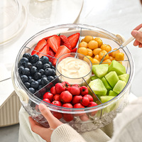 Vijfdelige plastic fruitbewaarbak met handvat, luchtdicht, vochtbestendig, draagbare snackbox met deksel, voor thuisgebruik