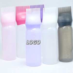 Wholesale Empty 6 Oz Hair Oil Dispensing Salon Coloring Dye Comb Applicator <b>Squeeze</b> <b>Plastic</b> <b>Bottle</b> With Measurement - Product Image 1