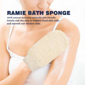 Spugne da bagno in cotone ramietto naturale esfoliante set di guanti da doccia - Product Image 3