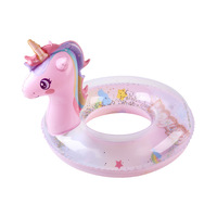 KSMR-008 Anneau de natation gonflable pour enfants en forme de cheval arc-en-ciel licorne, siège gonflable en PVC pour enfants