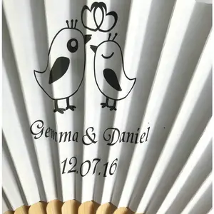 Meest Populaire Papier Hand Fan Wedding Gunsten Cadeaus Voor Gasten Bamboe Ambachten