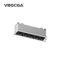 Spot LED encastré rectangulaire moderne en aluminium pour plafond, 10W, intensité variable, grille intégrée, en promotion