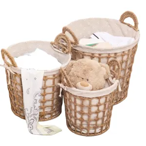 Handmade Wooden Bamboo Wicker Bottle Accessories Perfume Storage Basket Fruit Rattan Basket With Serving Handle Rattan Tray