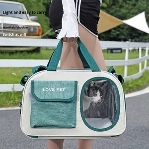 <b>Cat</b> & Dog Pet Carrier PC Material Portable Lightweight Large Capacity Stress-Resistant Double Shoulder <b>Backpack</b> - Product Image 1