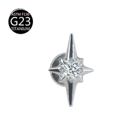 Customizable Jewelry Titanium Body Piercing Jewelry Cubic Zirconia Fine Stud Earrings Lip Stud Gold Plated Jewelry for Women