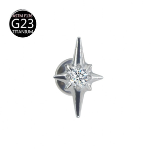 Perhiasan <span class=keywords><strong>Titanium</strong></span> yang Dapat Disesuaikan, Perhiasan Tindik Tubuh, Anting Stud Zirkonia Kubik, Anting Bibir Berlapis Emas untuk Wanita - Product Image 3