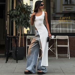 Nuovo colore solido abiti estivi lunghi da donna <span class=keywords><strong>vestito</strong></span> <span class=keywords><strong>rosso</strong></span> Sexy <span class=keywords><strong>con</strong></span> <span class=keywords><strong>spacco</strong></span> 2025 <span class=keywords><strong>vestito</strong></span> estivo Casual - Product Image 4