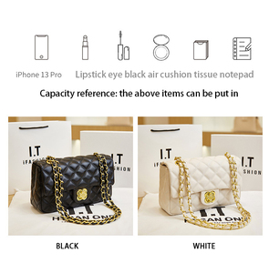 Catena <span class=keywords><strong>di</strong></span> design in vera pelle borse nere borse da donna <span class=keywords><strong>di</strong></span> <span class=keywords><strong>marca</strong></span> borse a tracolla da donna borse da donna marche famose - Product Image 6