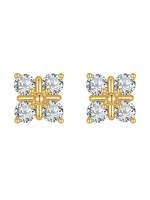 Boucles d'oreilles en or 18 carats avec diamants de laboratoire pour femme, motif trèfle à quatre feuilles, patte de renne, flocon de neige, 0,3 ct, 0,5 ct, 1 ct, bijoux d'oreille, cadeau