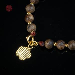 Natural Water-Sinking Oud Agarwood Bracelet 6mm Rare Mixed <b>Jade</b> and Gold Charm Luxury <b>Jewelry</b> - Product Image 3