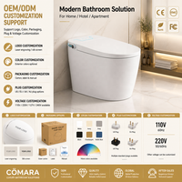 WC intelligent automatique le plus vendu avec télécommande, siphon en S, céramique ABS, montage au sol, siège chauffant, capteur de pied