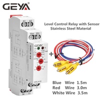 Interrupteur de contrôle de niveau sur rail DIN GEYA GRL8-02 avec sonde de niveau d'eau, relais de commande CC AC/DC24-240V pour interrupteur basse tension