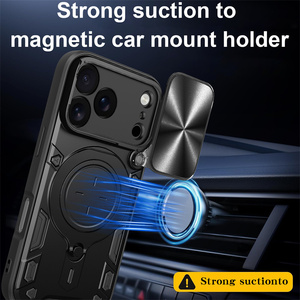 Coque de téléphone robuste avec béquille, fenêtre coulissante et protection d'objectif pour iPhone 12 13 14 15 16 17 Pro Max, avec <span class=keywords><strong>guide</strong></span> pour la caméra - Product Image 5