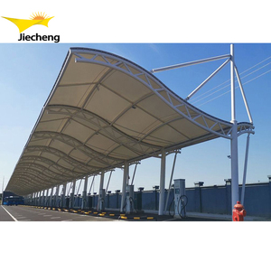 Tùy chỉnh ngoài trời xe bãi đậu xe đổ carport pvdf nhà để xe mái thép khung kim loại bãi đậu xe lều không thấm nước tán carports cho bãi đậu xe - Product Image 5