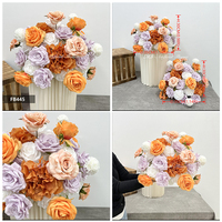 Arrangement floral artificiel en soie, urne romaine, fausse rose, dahlia, lotus, centre de table floral fait main, boule de fleurs pour allée de mariage et réception
