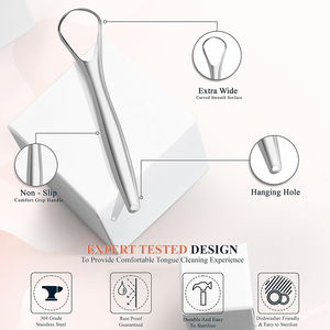 2024 nóng bán chuyên nghiệp 304 thép không gỉ lưỡi scrappers giảm hôi miệng chất lượng cao lưỡi <span class=keywords><strong>scraper</strong></span> Cleaner - Product Image 6