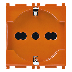 <b>Universal</b> Orange <b>Socket</b> 2P+T 16A Antibacterial Plug In Wall Outlet - Product Image 1