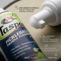 Nettoyant en mousse pour raquette de pickleball TASPO, augmente la friction pour un meilleur contrôle et une meilleure rotation, accessoire de nettoyage professionnel pour raquette