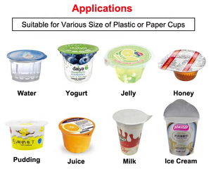 Quay sữa chua cốc nhựa làm đầy và niêm phong máy cho mứt và Thạch tự động ngâm nước sốt ly Filler niêm phong máy - Product Image 6