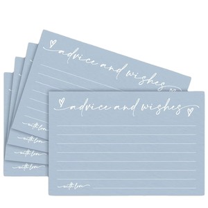 Biglietti Minimalisti Blu Polvere per Consigli e <span class=keywords><strong>Auguri</strong></span>, Note a Forma di Cuore per Matrimonio/Addio al Nubilato/Baby Shower, Biglietti Consigli per Ospiti con Buste - Product Image 3