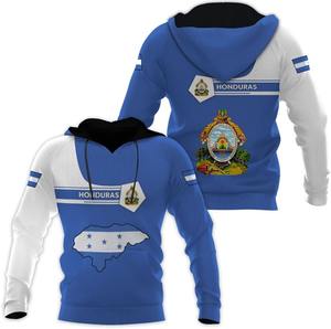 Sudadera con Capucha Personalizada con Estampado 3D de la Bandera de Honduras, Sudadera de Manga Larga, Ropa Urbana - Product Image 3