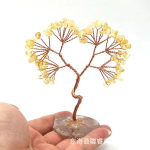 Handmade <b>Crystal</b> <b>Tree</b> Ornament Amethyst Rose Quartz Citrine Red Agate Miniature Desk Decoration Home Decor Gift - Product Image 3