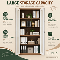 Armoire de classement en acier moderne avec portes vitrées, grande capacité, durable, pour l'école, le supermarché, l'entrepôt, le sous-sol, la salle à manger