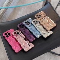 Coque de Téléphone Luxe à Motif Météorite Galvanisé 3D pour iPhone 13 14 15 16 17 Pro Max, Bumper Souple Anti-Choc Brillante et Découpée au Laser