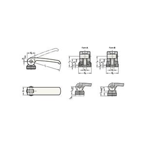 GANTER GRIFF Tendeur excentrique GN 927 d2 M 6 mm l1 82 mm l2 20 mm filetage extérieur, sans écrou de réglage - Product Image 2
