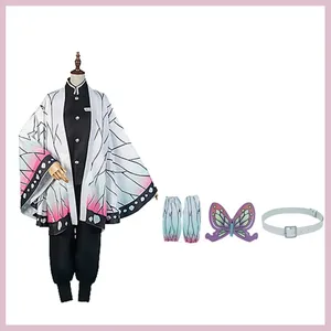 Conjunto de disfraz de <span class=keywords><strong>Shinobu</strong></span> Kocho con peluca, uniforme Haori con patrón de degradado blanco para eventos de cosplay, fiesta de Halloween - Product Image 3
