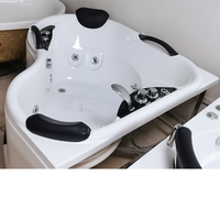 Baignoires en forme d'angle Bains à remous Baignoires jacuzzier d'intérieur pour 2 personnes avec baignoire d'hydrothérapie à jets d'air