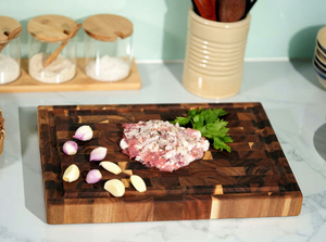 <b>Wood</b> Rectangle Chopping <b>Block</b> With Handle For Kitchen Use - Product Image 5