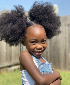 Chignons de luxe pour enfants Vivian, chignons afro doux comme des cheveux humains naturels, sensation au toucher de cheveux Marley Kinky, en vrac pour filles <span class=keywords><strong>avec</strong></span> élastique - Product Image 6