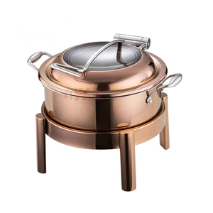 Juego de Utensilios de Cocina para Buffet Liyunda, Calentador de Comida tipo Chafing Dish, Acero Inoxidable, 6L, Dorado, para <span class=keywords><strong>Restaurante</strong></span> - Product Image 1