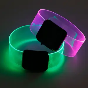 Ismart gelang bersinar klub malam, gelang konser menyala dalam gelap warna Neon, gelang pesta menyala dalam gelap