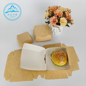 Fastfood <span class=keywords><strong>Burger</strong></span> En Frans Gebakken Kip Afhaalbak Wegwerp Aluminium Gecoate Aluminiumfolie Lunchdozen Papieren Dozen - Product Image 2