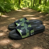 Sandales d'été décontractées robustes pour l'extérieur, avec logo personnalisé OEM, semelle EVA, dessus en PVC camouflage, certifiées BSCI