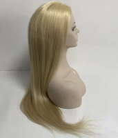 Perruque blonde à dentelle complète, densité 130 %, dentelle suisse transparente ultra-fine, peau fine, sans colle, perruque médicale pour patients atteints d'alopécie et de cancer