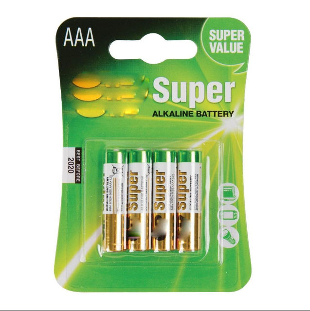 4PCS AAA 1.5V Super Alkaline Batteries 24A/LR03 for Remote Control & Consumer Electronics